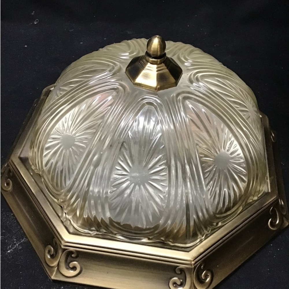 Brushed Bronze Flush Mount Light Ceiling Lamp Fixture. 11 1/2 inch